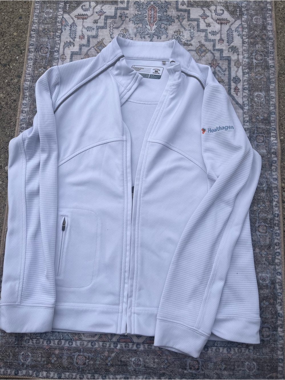 Cutter & Buck White Full-Zip Utility Jacket like new